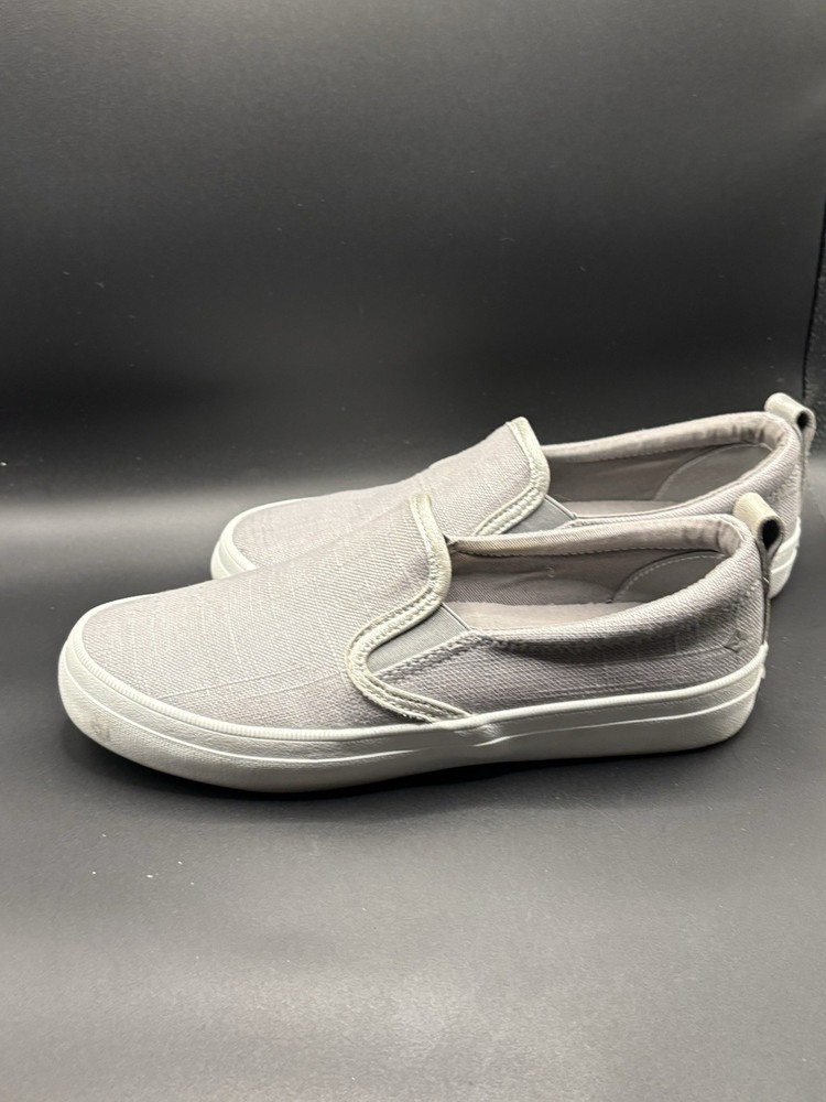 Women’s Sperry Top-Sider 6.5 M Grey Metallic Slide On Boat Shoe