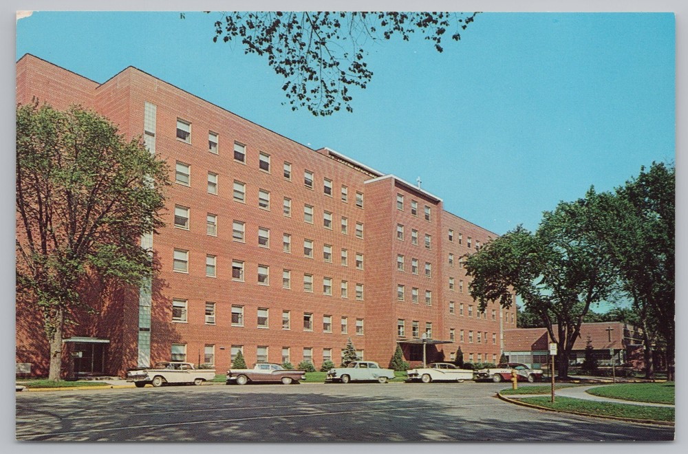 State View~St. Joseph Mercy Hospital In Mason City Iowa~Vintage Postcard