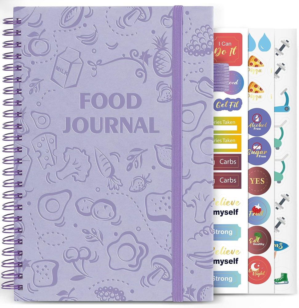 Food Journal for Women Weight Loss Meal Planner A5 Hardcover Purple