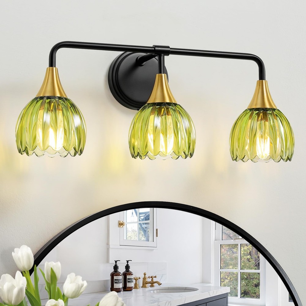 Bathroom Vanity Light Fixtures: 3-Lights Vintage Bathroom Lights Over Mirror ...