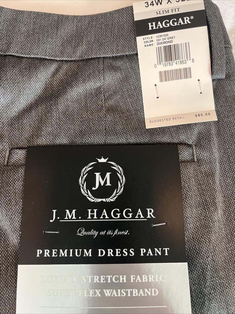 Haggar Premium Dress Pant Slim Fit Luxury Stretch Fabric