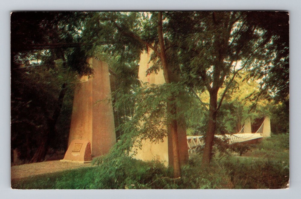 Illinois IL Carlyle Suspension Bridge Vintage Postcard