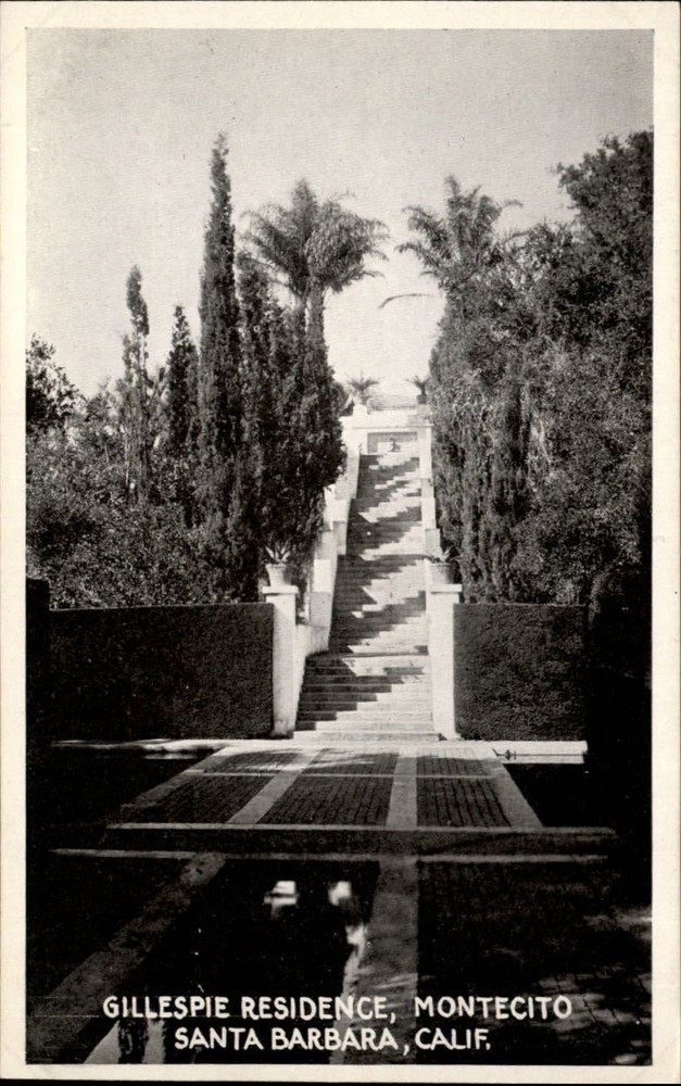 Gillespie Residence Montecito Santa Barbara California ~ 1920s vintage postcard