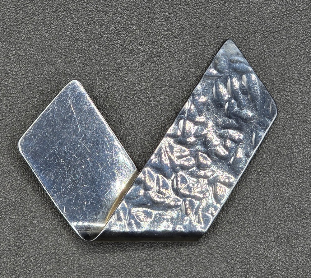 Vintage Sterling Silver Hammered Folded 