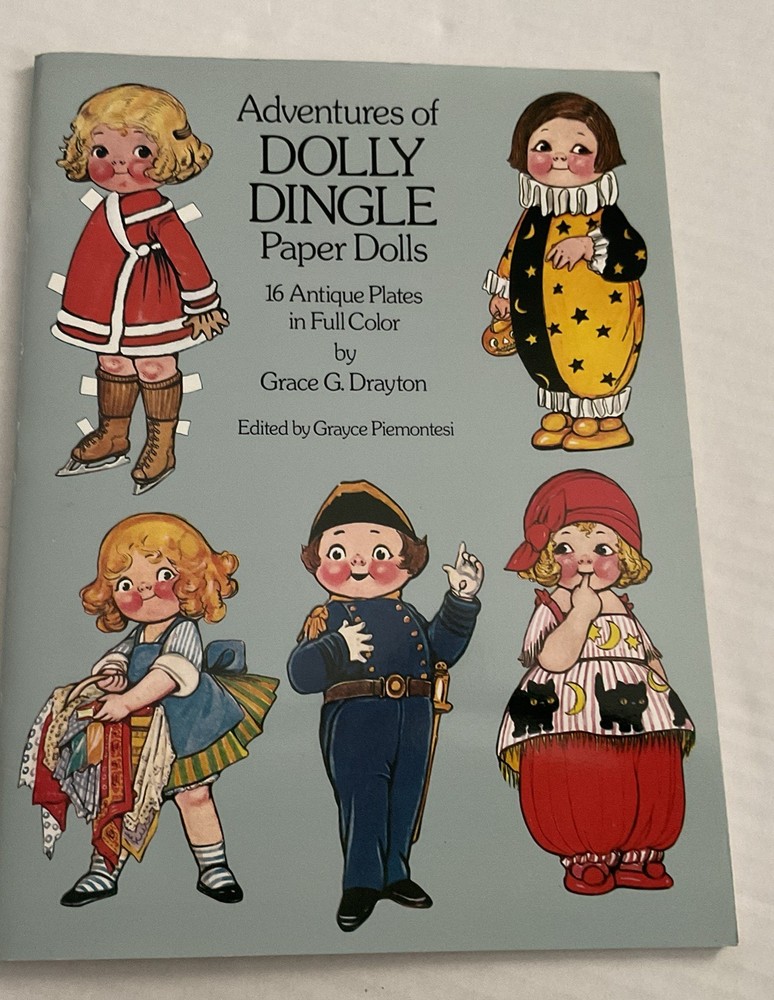 1985 Adventures of Dolly Dingle Paper Dolls : 16 Antique Plates in Full Color
