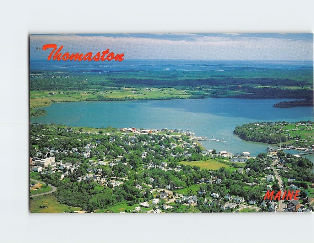 Postcard Aerial View of Thomaston Maine USA