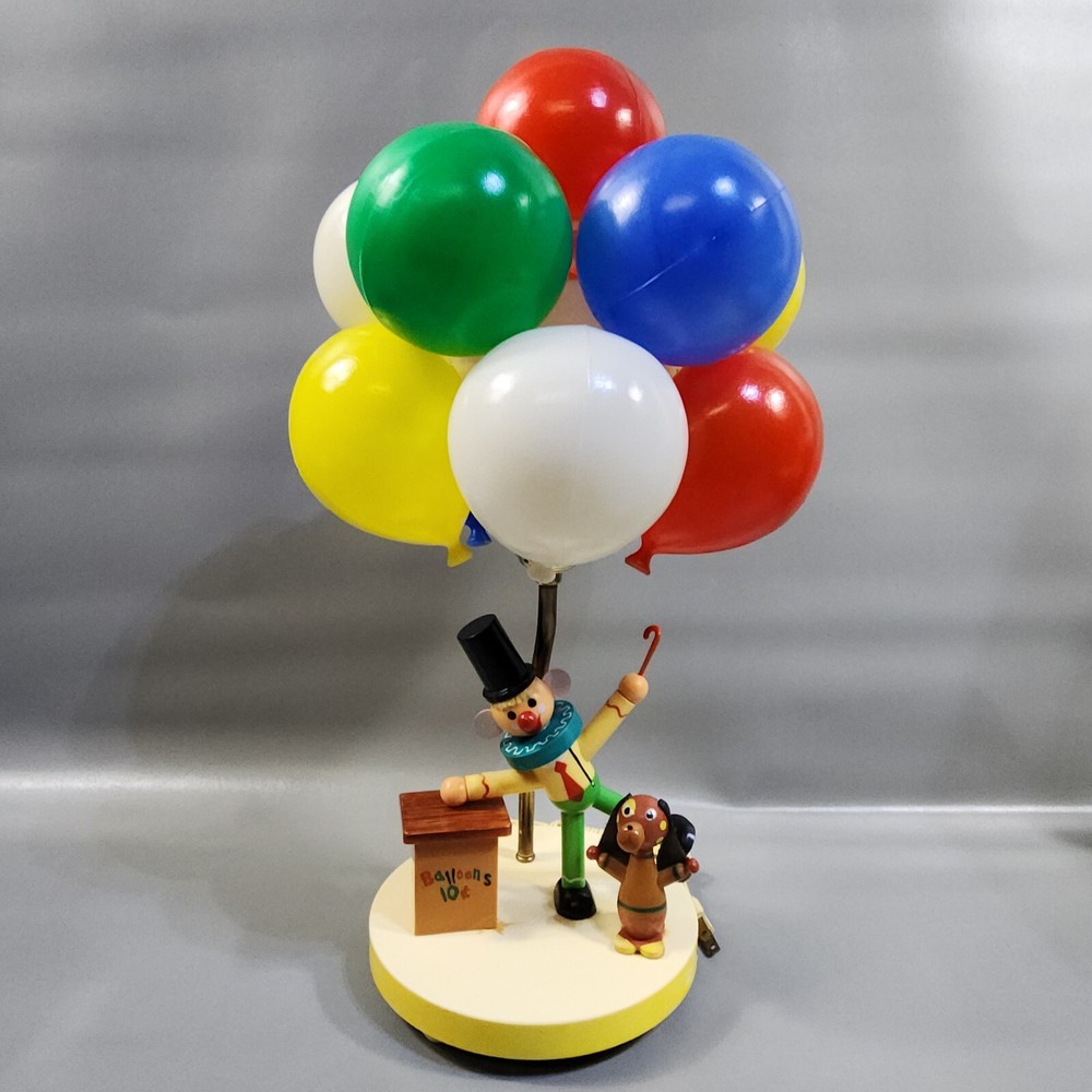 Vintage Dolly Toy Balloon Vendor Nursery Lamp Table Light 1970s Circus Hong Kong