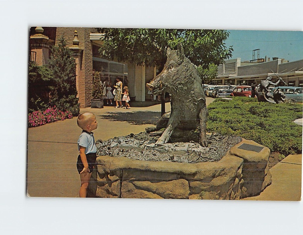 Postcard Wild Boar Good Luck Fountain Kansas City Missouri USA