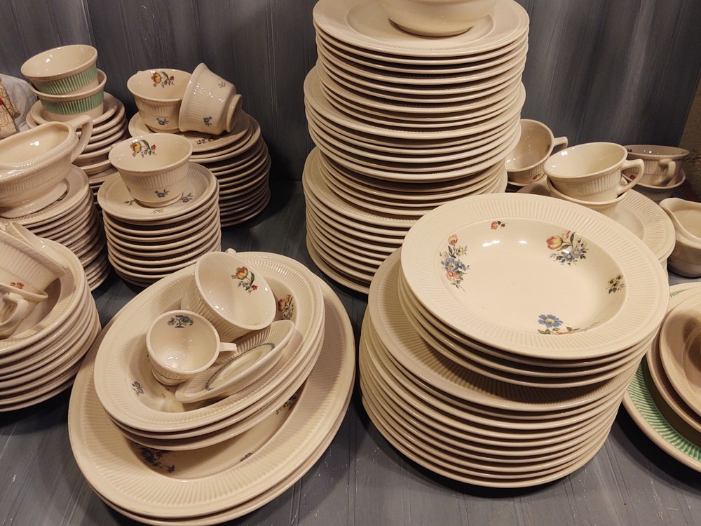 Shenango Staffordshire Restaurant Ware Plates Platters Cups Bowls Saucers Floral