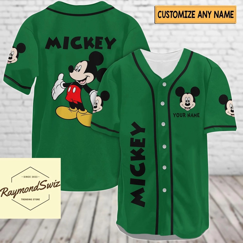 Custom Mickey Green 3D Baseball Jersey Shirt mother Day Gift All Over Print