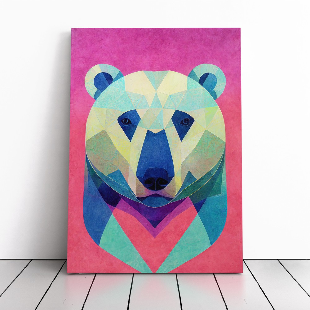 Polar Bear Orphism Framed Canvas Art for Living Room Decor