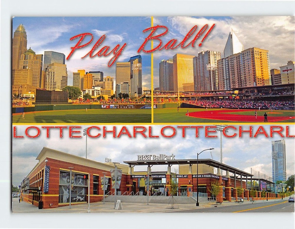 Postcard Play Ball Charlotte North Carolina USA