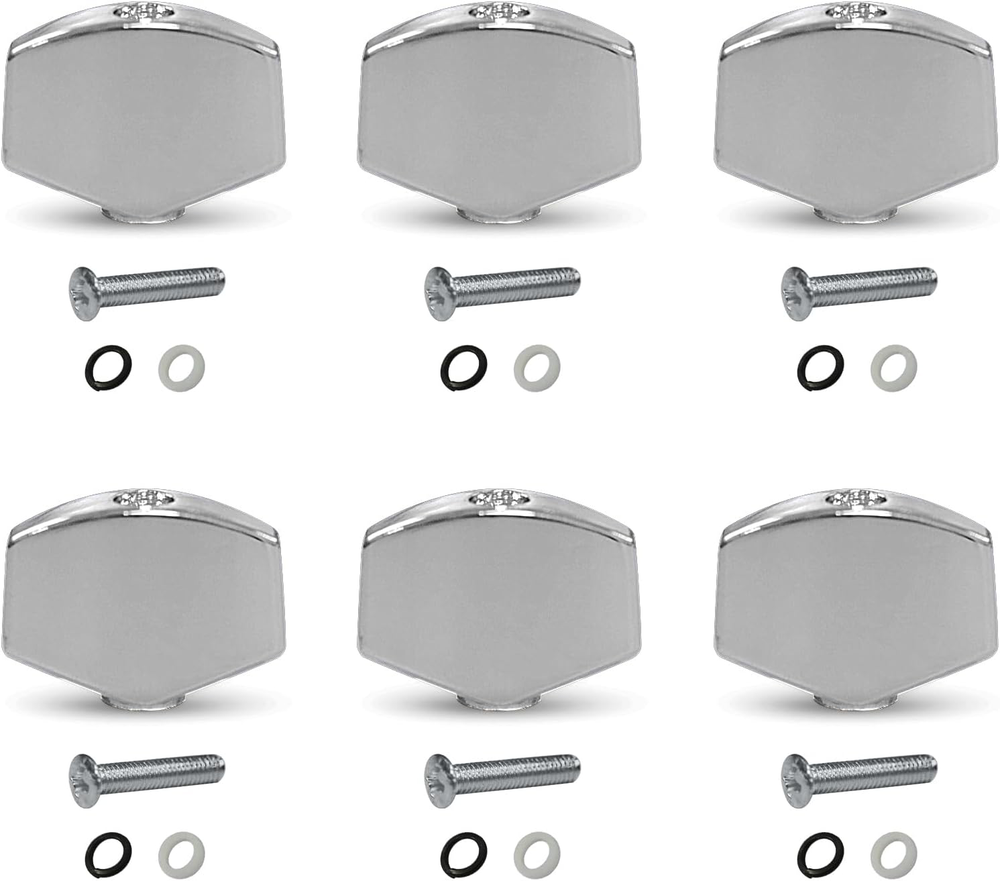 Guitar Tuning Pegs Chrome Set of 6 Replacement Machine Head Knobs