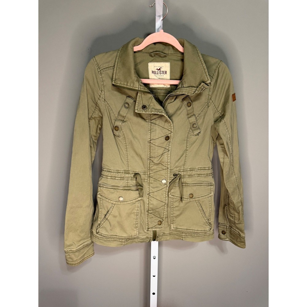 Hollister Olive Green Utility Chic Military Jacket Women's S Streetwear Normcore