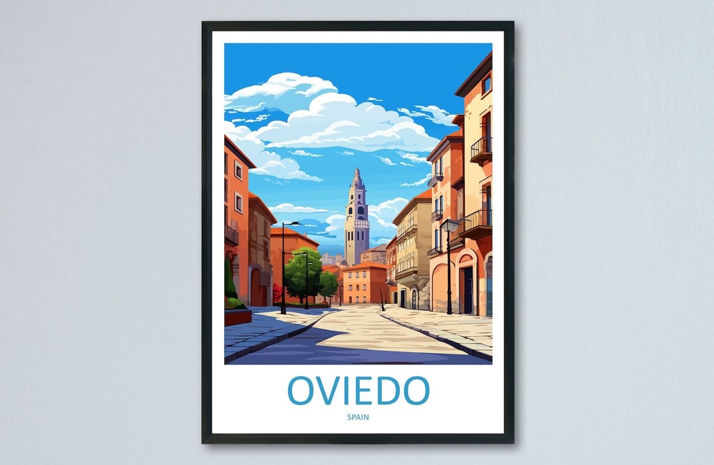 Oviedo Travel Print Wall Art Oviedo Wall Hanging Home Dcor Oviedo Gift Art