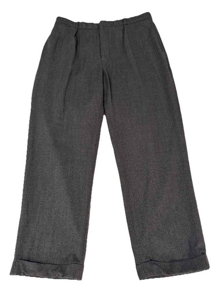 Vtg Polo Ralph Lauren Wool Stretch Dress Pants Mens 36 x 30 Gray Pleated Cuffed