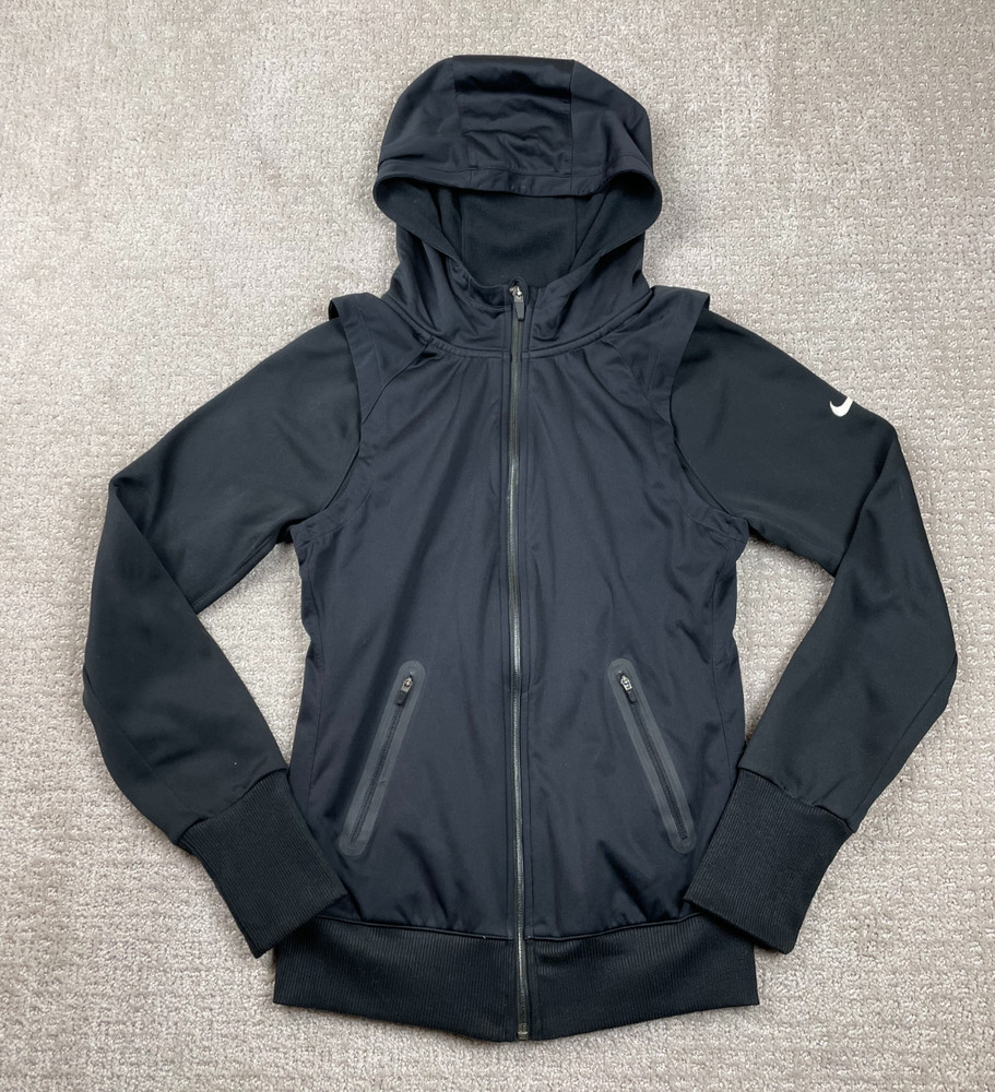 Nike Jacket Womens  XS Black Club Fleece Full Zip Hooded Tech Gym 516971-010