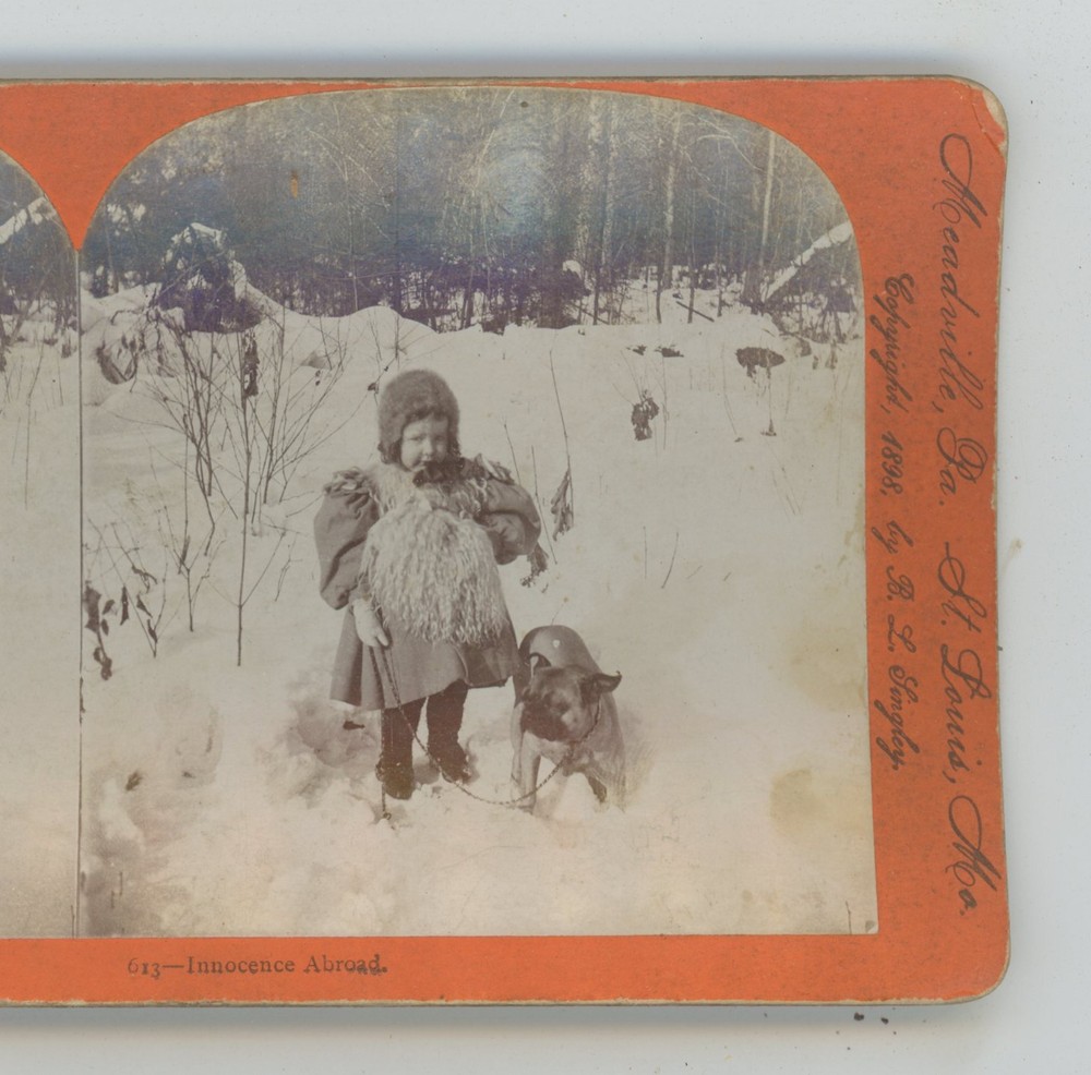 Innocence Abroad Children Winter Genre Keystone Stereoview