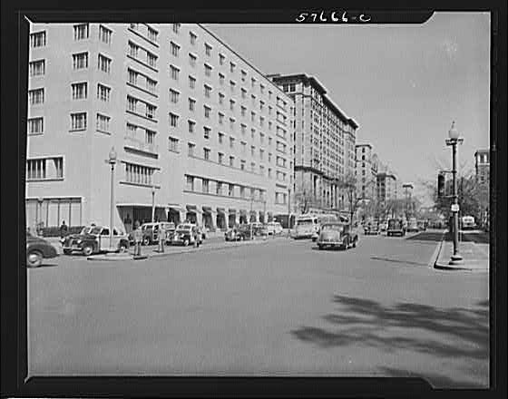 Photo:Washington DC 1940s Street Scene Cars Apartment Buildings