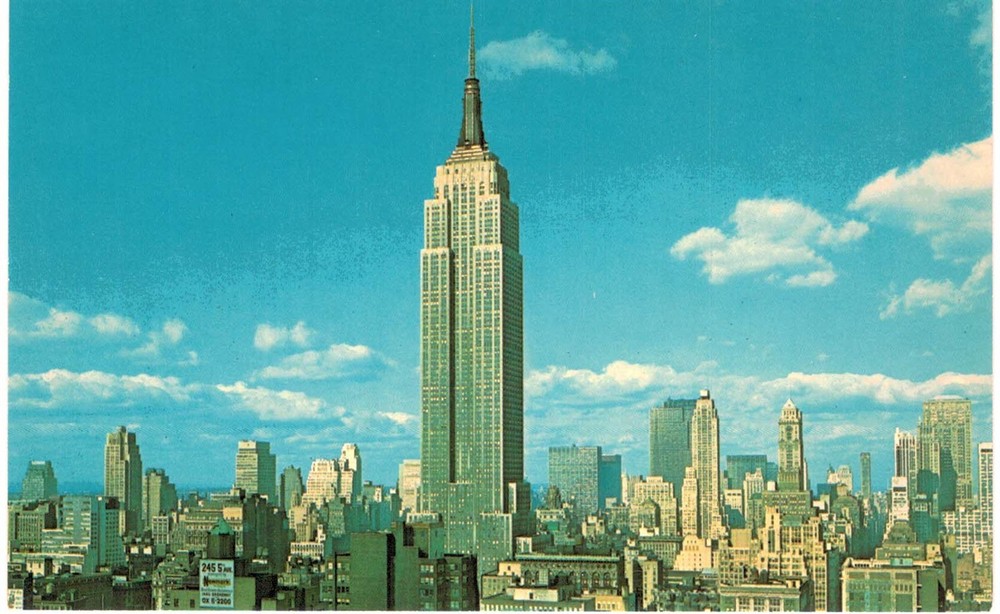 NYC Empire State Building Skyline North Panorama 1960 New York City