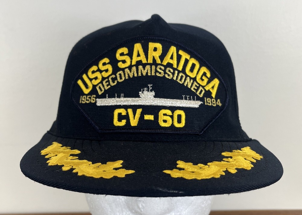 USS Saratoga CV-60 Decommissioned Navy Military Snapback Cap for Vets