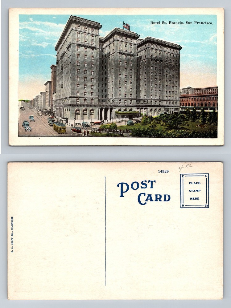 San Francisco CA-California Hotel St. Francis Union Square View Vintage Postcard