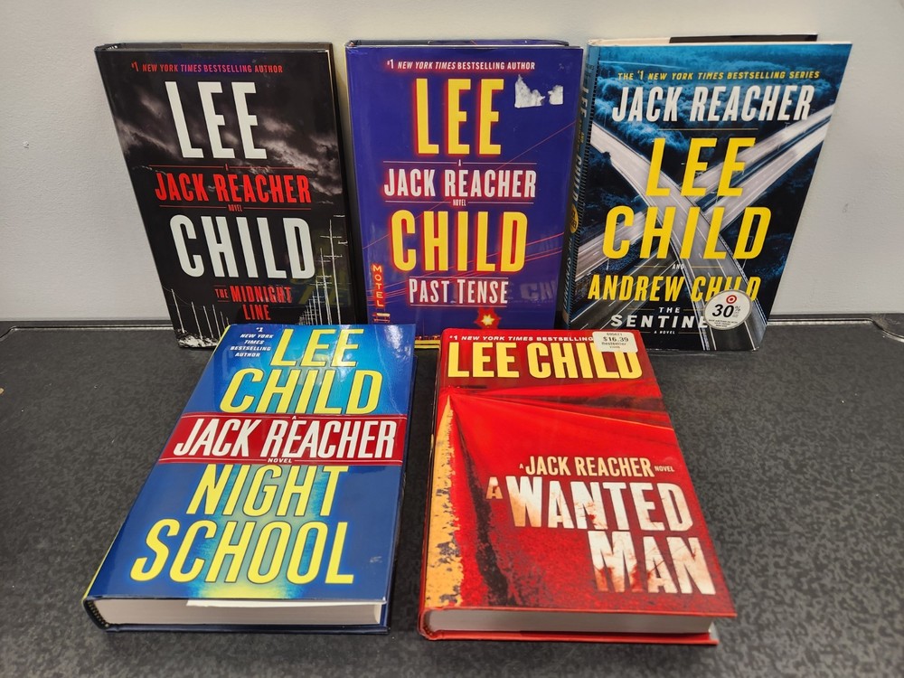 Lot of 5 Jack Reacher Hardcover Books by Lee Child: Wanted Man, Night School...