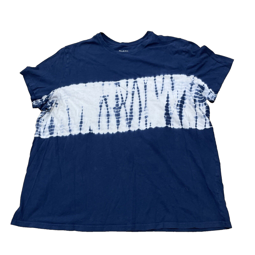Goodfellow Mens XXL Blue White Abstract Stripe Graphic Tee 2XL Beach Prep Style-image