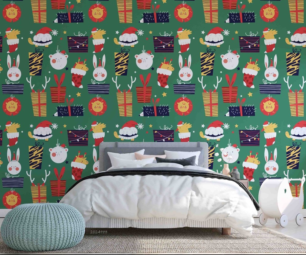 3D Christmas Theme Pattern Wall Murals Wallpaper Murals Wall Sticker