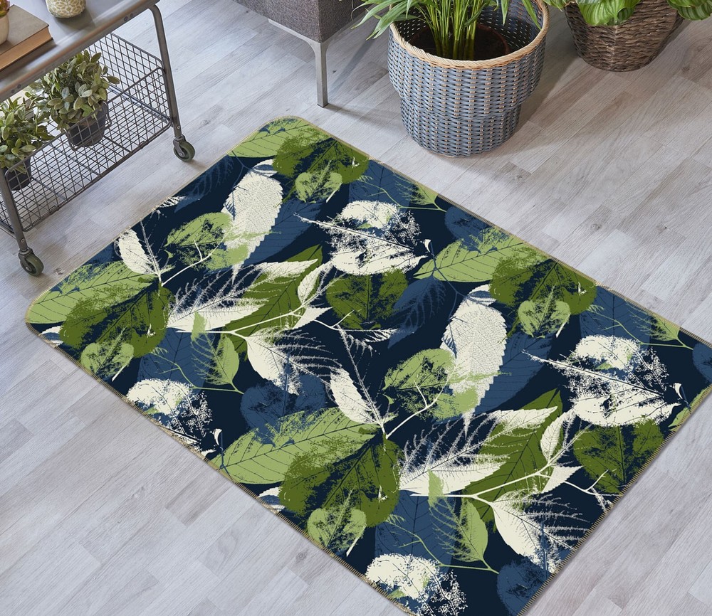 3D Green Leaf Texture ZHUC847 Game Non Slip Carpet Mat Photo Carpet Amy