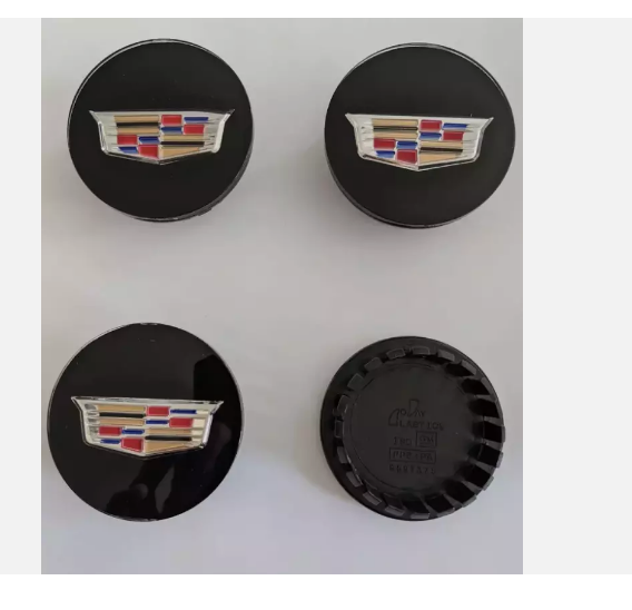 4pcs Black Acrylic 66mm Wheel Center Caps for Cadillac 9597375 9596629