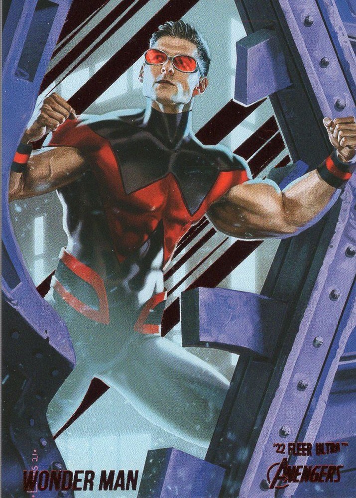 Marvel Fleer Ultra Avengers 2022 Burgandy [141] Base Card #90 Wonder Man