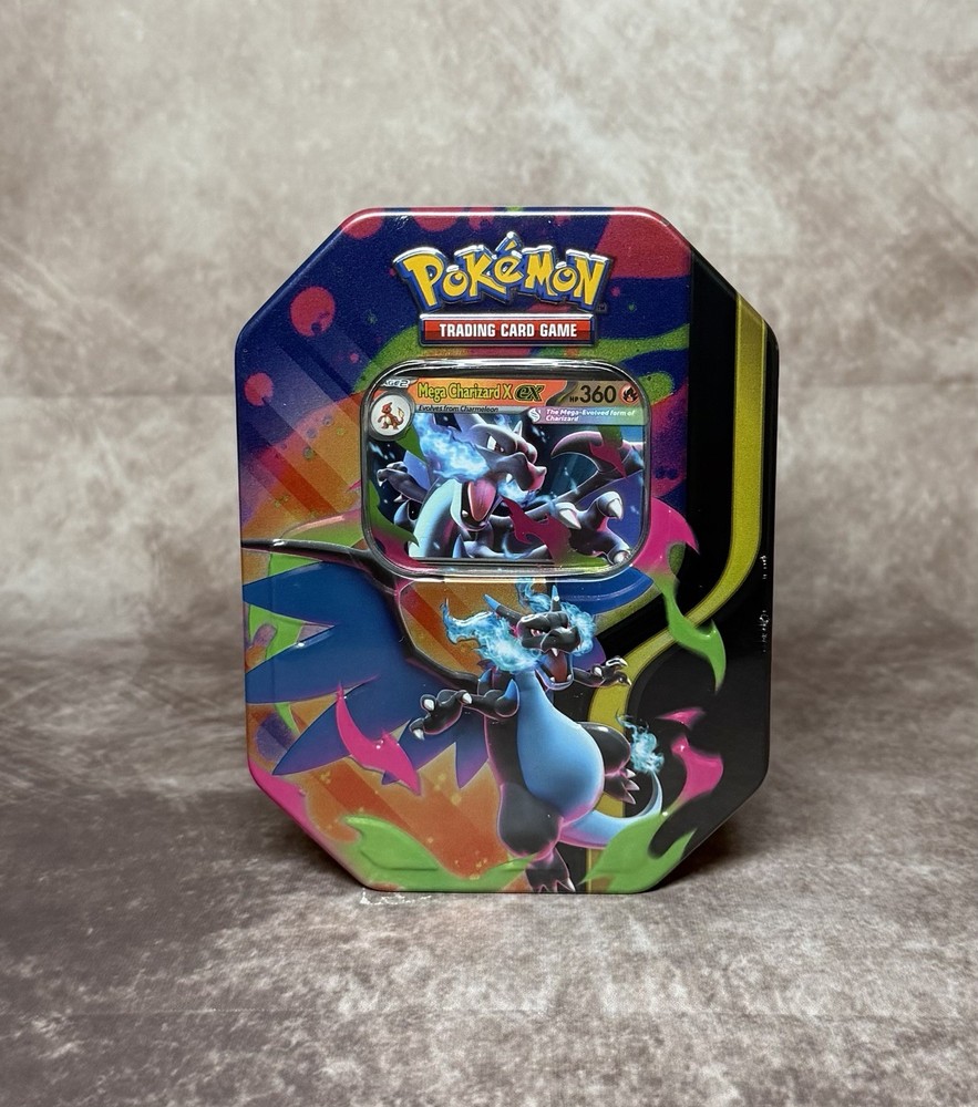 🔥Pokémon TCG Mega Charizard X Tin Factory Sealed Fast Shipping🔥