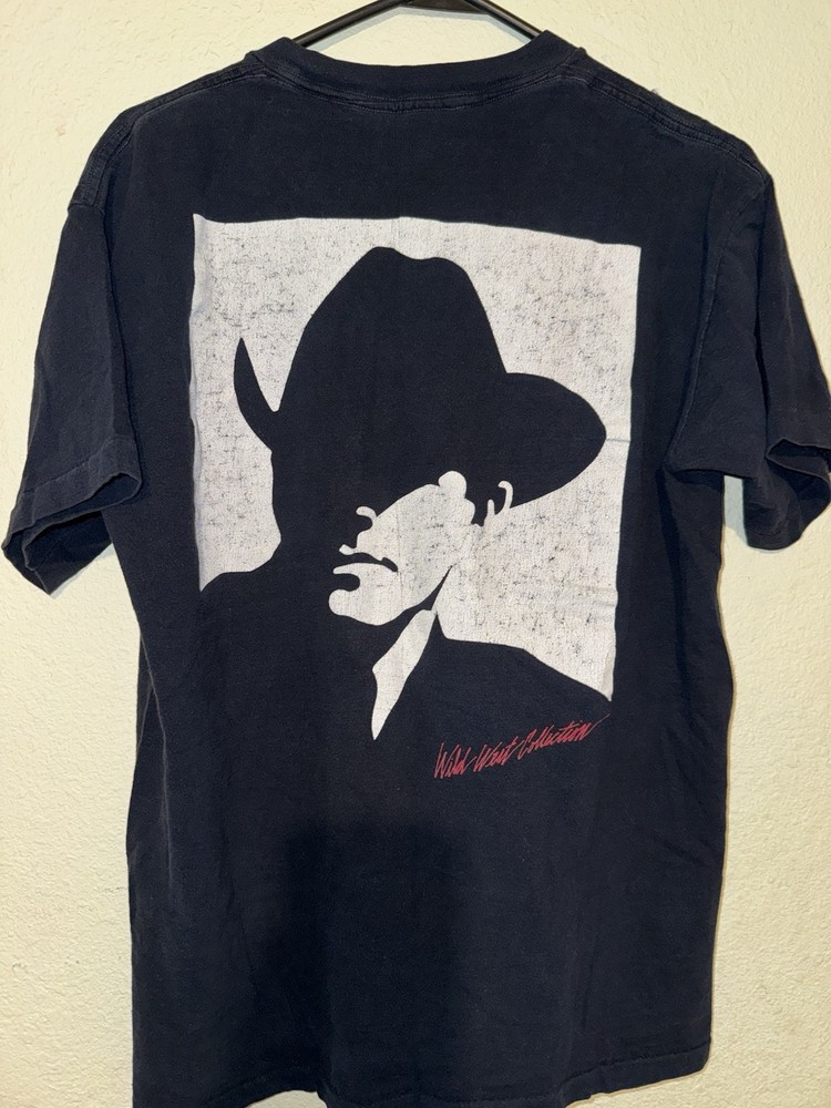 Vintage Marlboro Man T shirt Cigarettes Cowboy Black Mens medium Wild