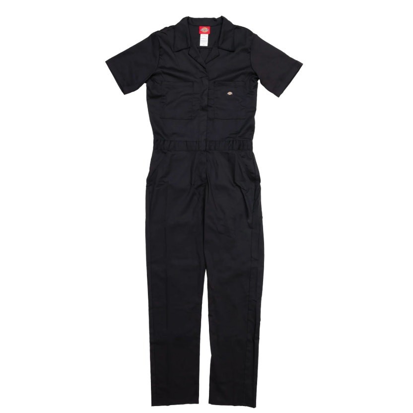 Dickies Womens XS Black Coveralls Jumpsuit Workwear Short Sleeve