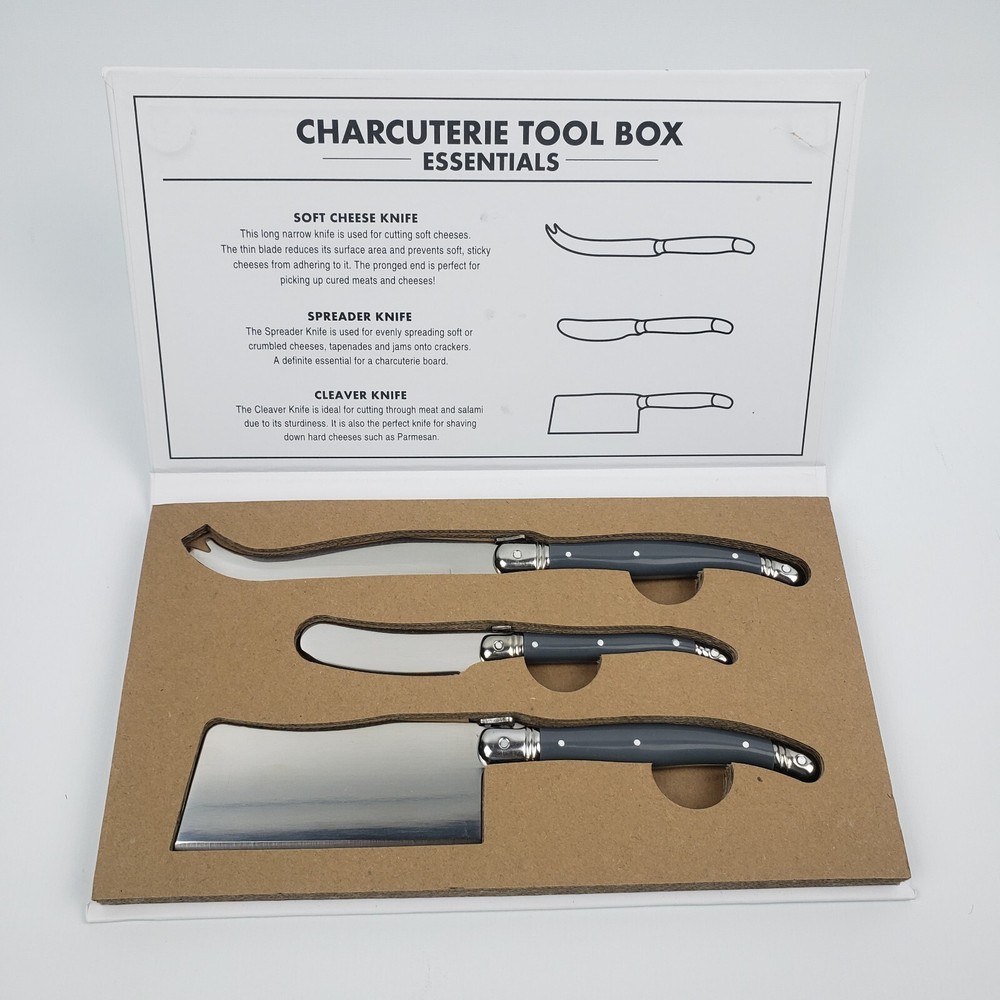 Charcuterie Tool Box 3 Piece Essential Meat & Cheese Knifes Santa Barbara Design