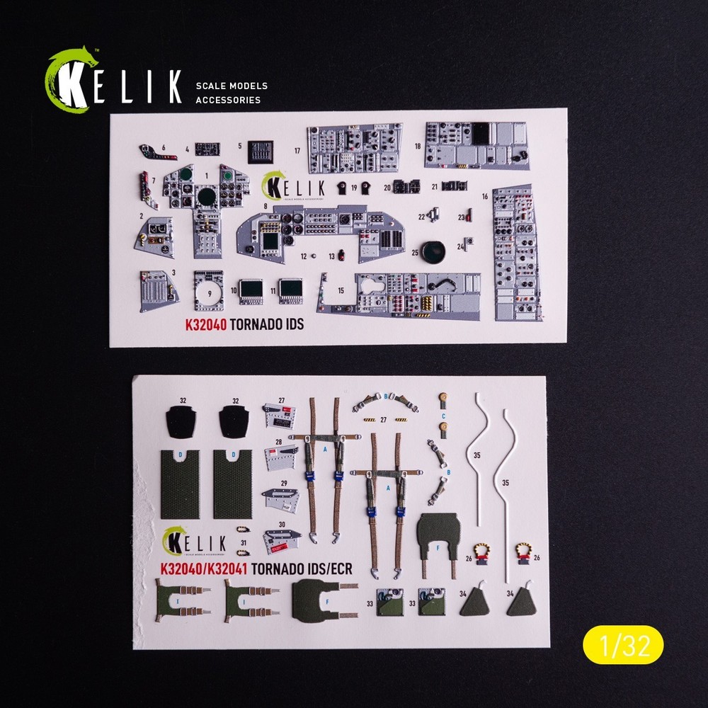 1/32 Tornado IDS Cockpit Upgrade – KeliK K32040 3D Decals for Italeri