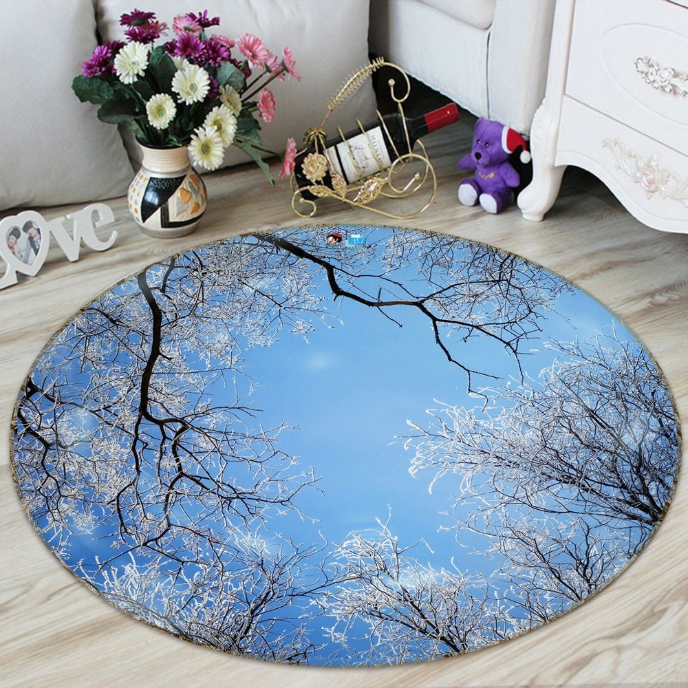 3D White Branches Sky NAO3571 Game Rug Mat Elegant Photo Carpet Mat Fay