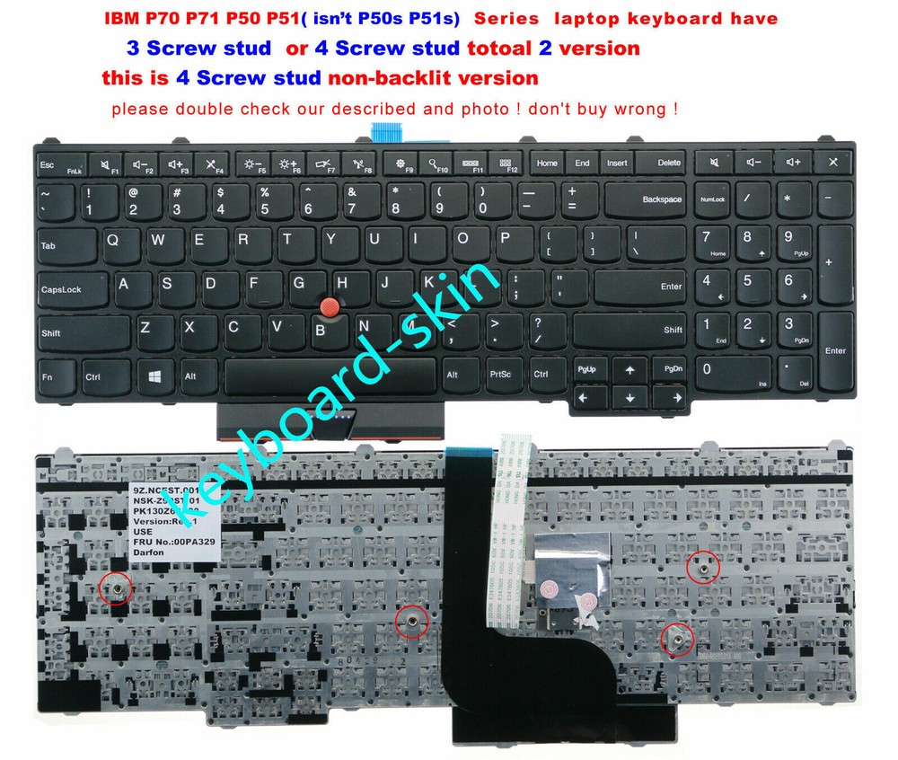 New for lenovo IBM Thinkpad P70 P71 Series laptop US keyboard non-backlit