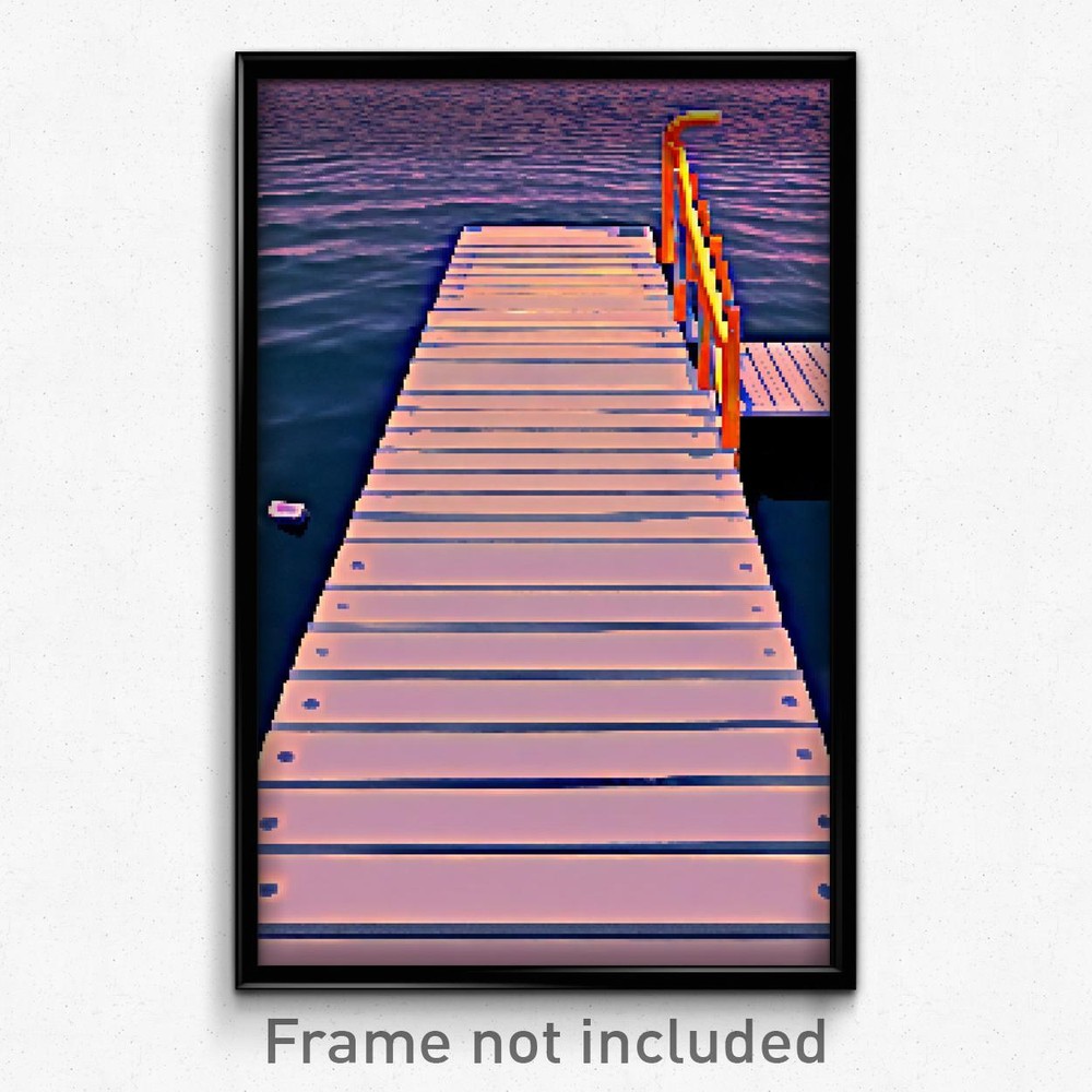 Psychedelic 8-Bit Pixel Art Poster - Humble Dock Trippy Video Game Print