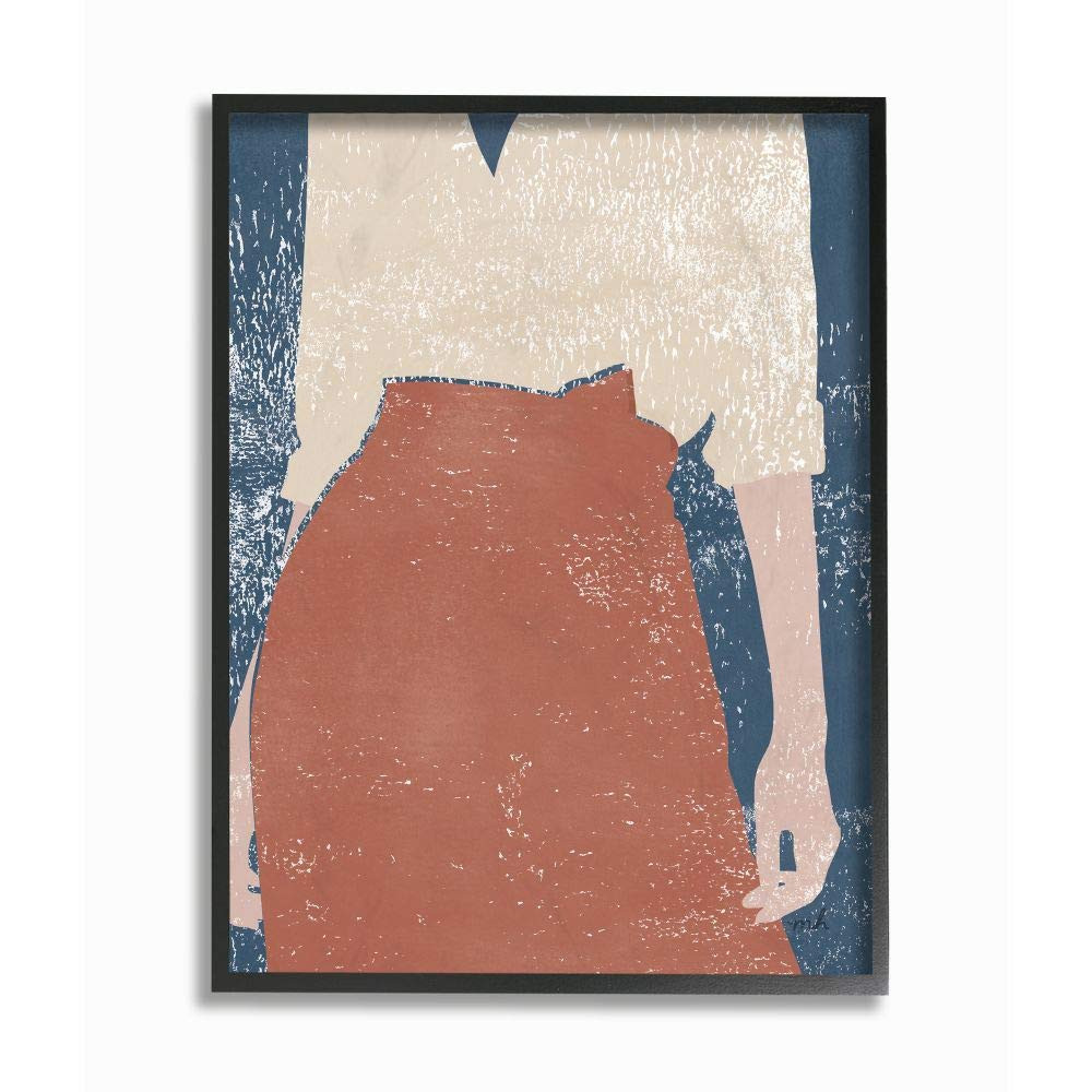 Standing Person Red Blue Textured Surface, Design by Moira Hershey Wall Art, ...