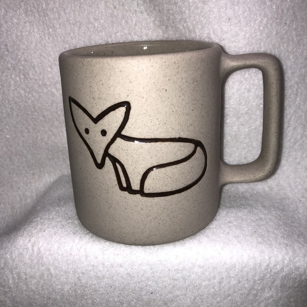 Pigeon Forge Pottery Fox Mug Made In USA Stone Gray Interior Tennessee **READ**