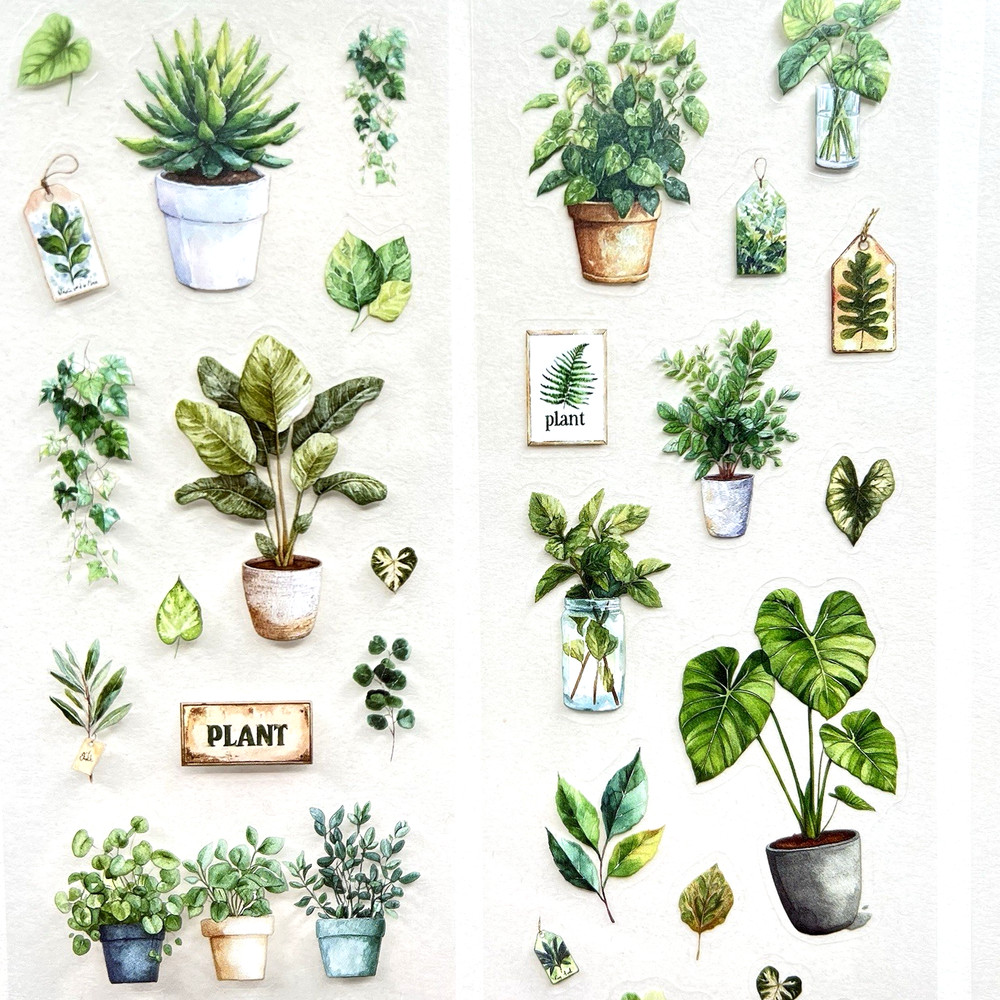 House Plant Stickers 6 Sheets Junk Journal Collage Scrapbooking