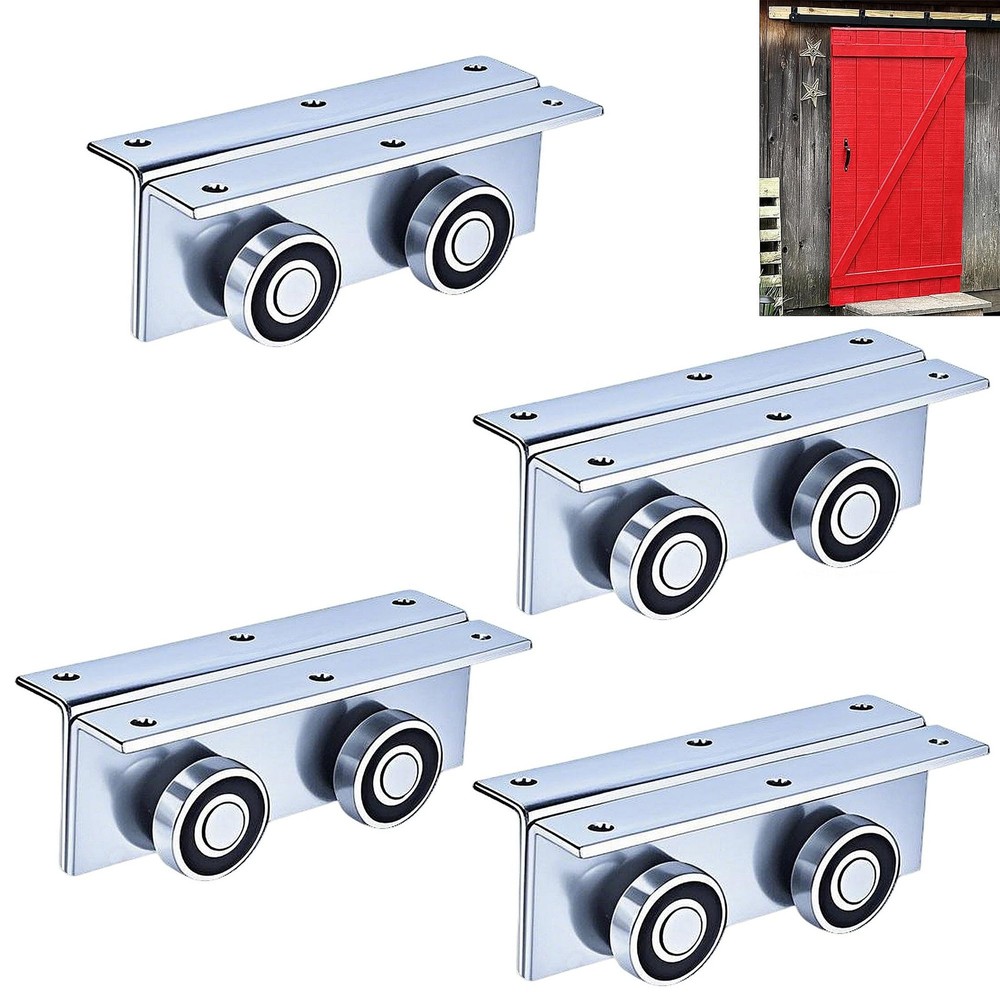 4 Wheel Heavy Duty Trolley Assembly Roller for Barn Doors or Shed Sliding Doo...