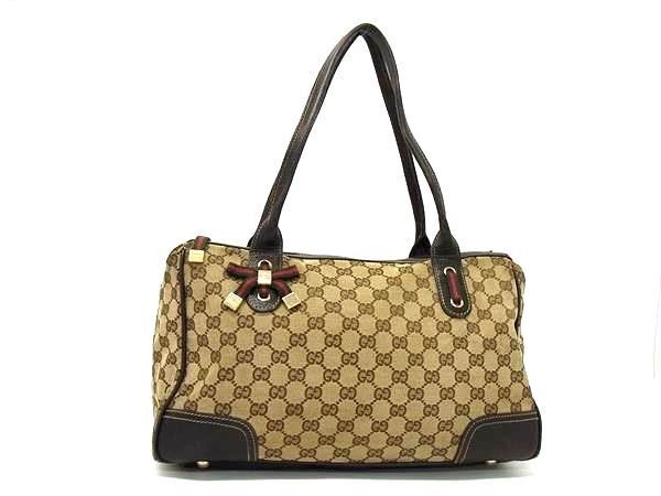 GUCCI Sherry Prince GG Canvas and Leather Tote Bag 177052 416602