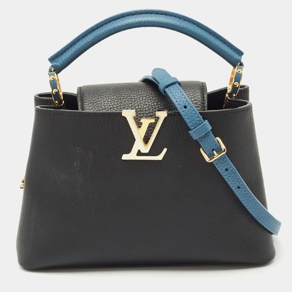 Louis Vuitton BlackBlue Taurillon Leather Capucines BB Bag