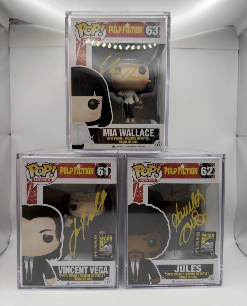Funko Pop! Vinyl Pulp Fiction Trio Signed And Authenticated