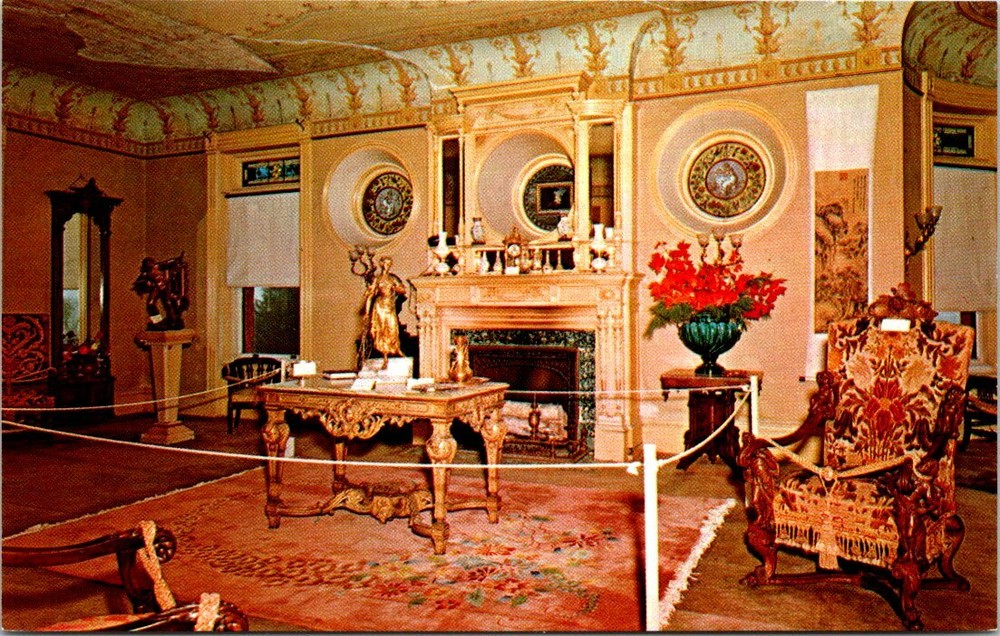 French Drawing Room Wilson Castle Proctor Vermont Vintage Postcard