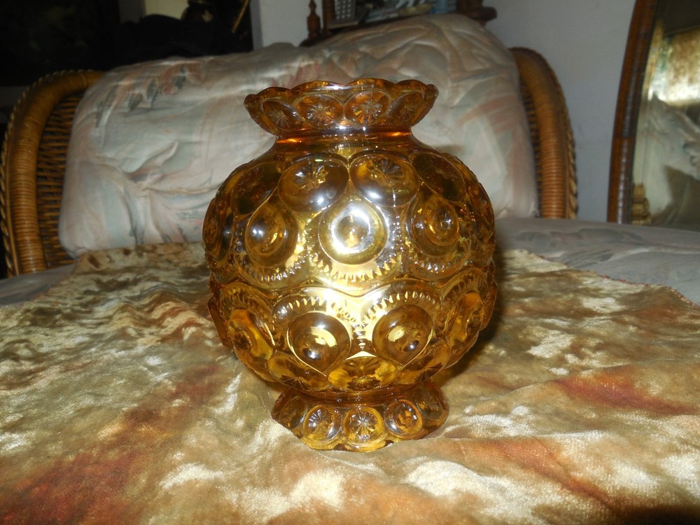 Vintage MCM LE Smith Moon & Stars Amber Candle Fairy Lamp
