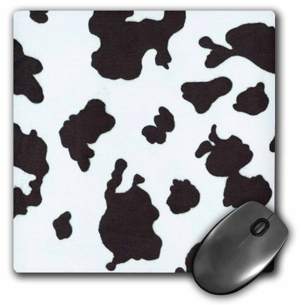 3dRose Brown n Blue Cow Print MousePad